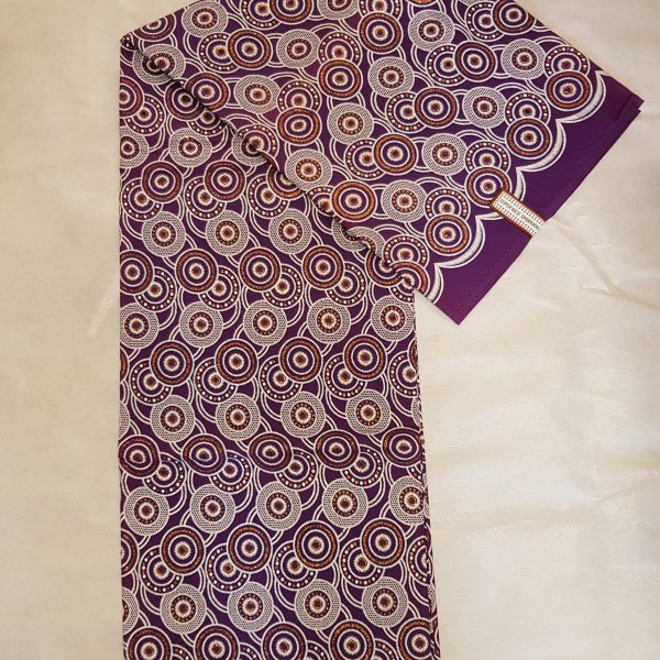 Perforated Veritable Real Wax Purples & Silver African Fabric for Party Dress