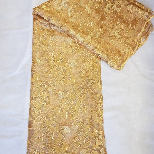 Gold Net Lace African Fabric for Party Dress