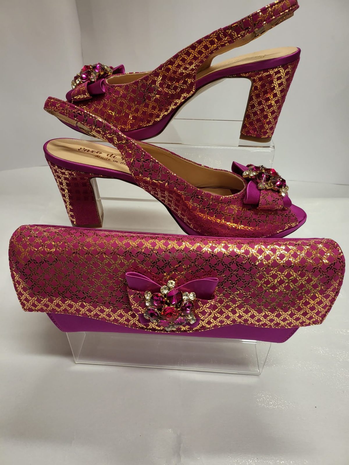 Italian shoe & bag to match Purple Gold
