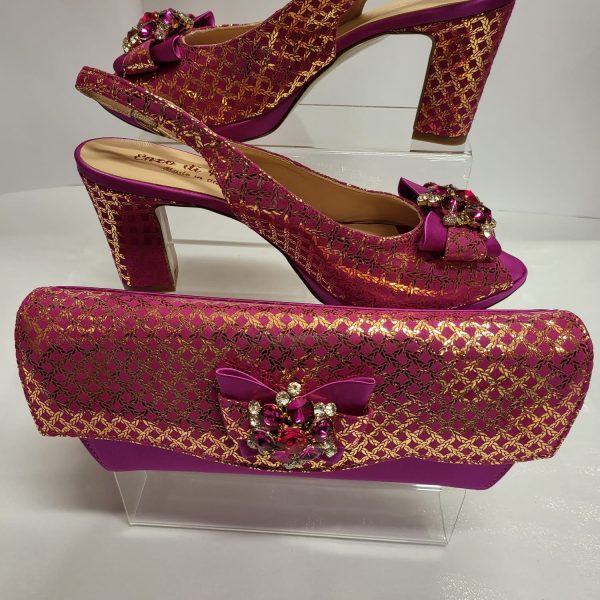 Italian shoe & bag to match Purple Gold